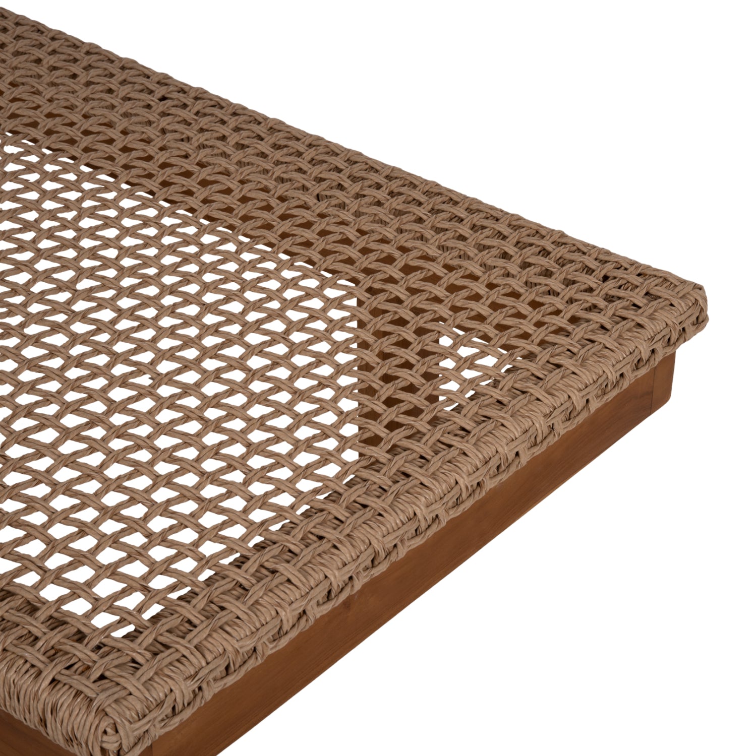 ΞΑΠΛΩΣΤΡΑ PATRON HM5993 TEAK ΞΥΛΟ ΚΑΙ ΣΧΟΙΝΙ VIRO ΣΕ ΠΛΕΞΗ WICKER 191x65x86Yεκ. - Pakobazaar