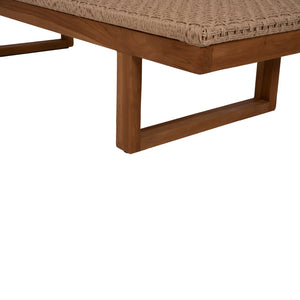 ΞΑΠΛΩΣΤΡΑ PATRON HM5993 TEAK ΞΥΛΟ ΚΑΙ ΣΧΟΙΝΙ VIRO ΣΕ ΠΛΕΞΗ WICKER 191x65x86Yεκ. - Pakobazaar