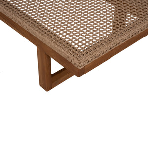 ΞΑΠΛΩΣΤΡΑ PATRON HM5993 TEAK ΞΥΛΟ ΚΑΙ ΣΧΟΙΝΙ VIRO ΣΕ ΠΛΕΞΗ WICKER 191x65x86Yεκ. - Pakobazaar
