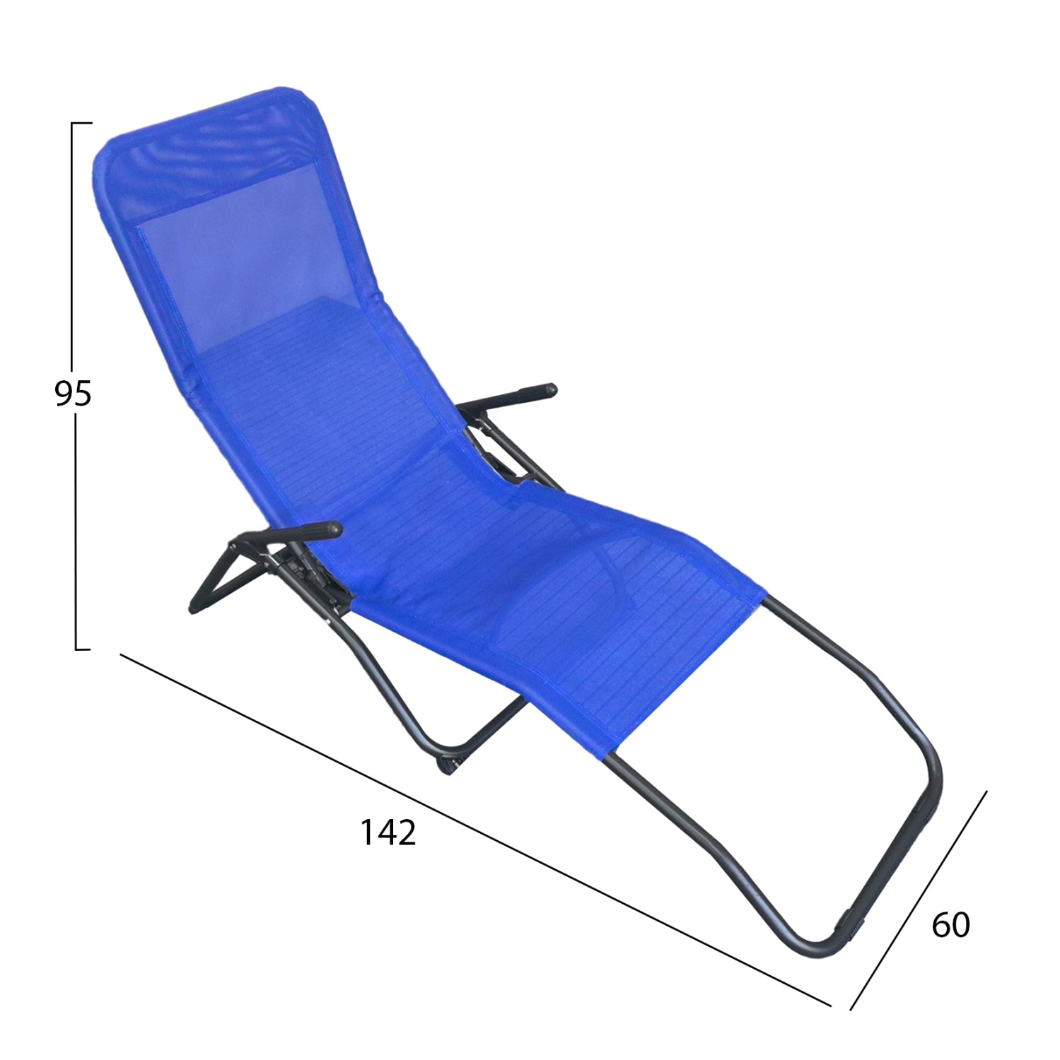 ΞΑΠΛΩΣΤΡΑ ΚΟΥΝΙΣΤΗ SWINGSAND HM6553.05 ΜΠΛΕ TEXTILENE--ΜΑΥΡΟ ΜΕΤΑΛΛΟ 142x60x95Υεκ - Pakobazaar