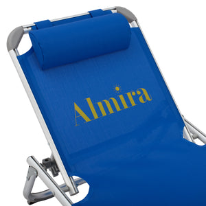 ΞΑΠΛΩΣΤΡΑ ΠΑΡΑΛΙΑΣ ALMIRA HM5054.01 ΒΑΡΕΩΣ ΤΥΠΟΥ ΜΠΛΕ ΑΛΟΥΜΙΝΙΟΥ 188x58x28-80Υ εκ. - Pakobazaar