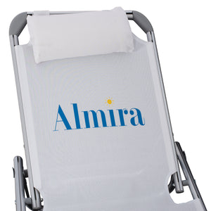 ΞΑΠΛΩΣΤΡΑ ΠΑΡΑΛΙΑΣ ALMIRA HM5054.03 ΒΑΡΕΩΣ ΤΥΠΟΥ ΛΕΥΚΗ ΑΛΟΥΜΙΝΙΟΥ 188x58x31-81 cm. - Pakobazaar
