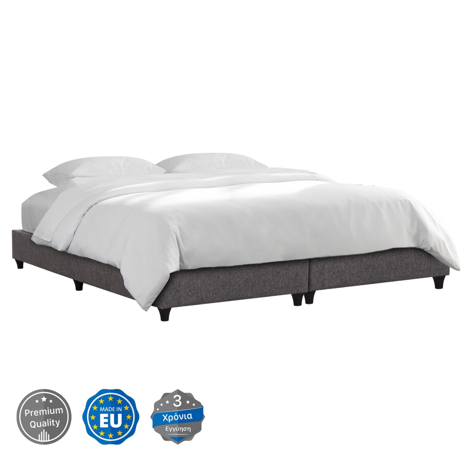 ΥΠΟΣΤΡΩΜΑ/ΚΡΕΒΑΤΙ KING-SIZE SIGGY HM21218 ΓΚΡΙ ΥΦΑΣΜΑ--ΓΙΑ 180x200εκ. - Pakobazaar
