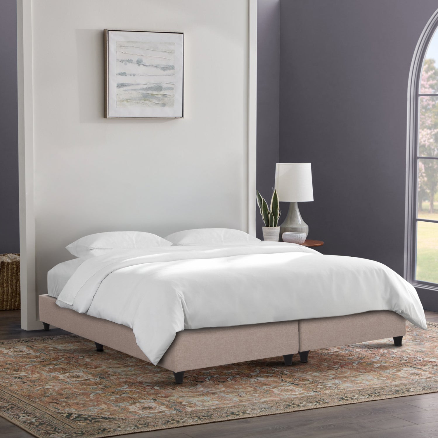 ΥΠΟΣΤΡΩΜΑ/ΚΡΕΒΑΤΙ KING-SIZE SIGGY HM21218.01 ΜΠΕΖ ΥΦΑΣΜΑ--ΓΙΑ 180x200εκ. - Pakobazaar