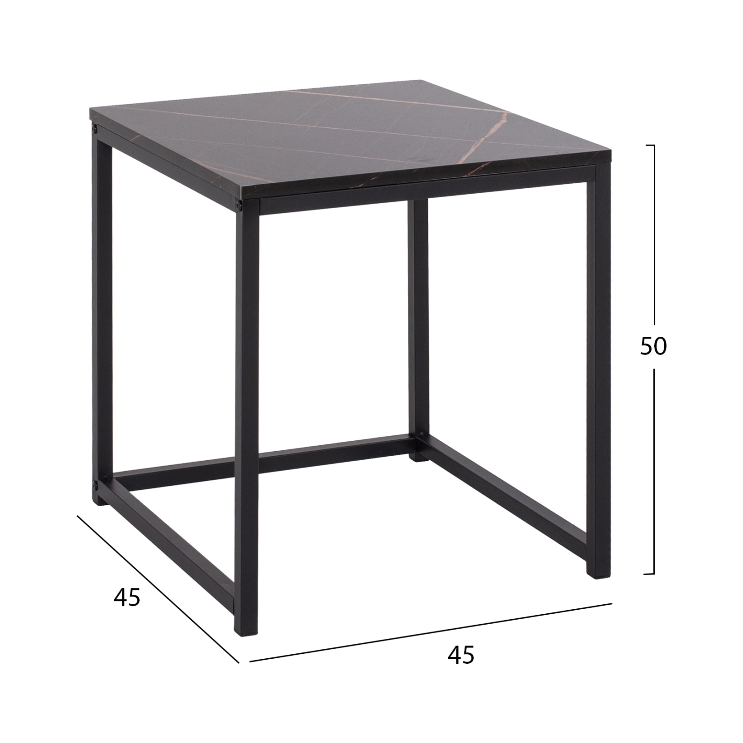 ΖΙΓΚΟΝ GRELAY 2 ΤΕΜ MDF ΟΨΗ ΜΑΡΜΑΡΟΥ & ΜΕΤΑΛΛΟ HM8762.13 45Χ45Χ50εκ. & 37Χ37Χ43 εκ. - Pakobazaar