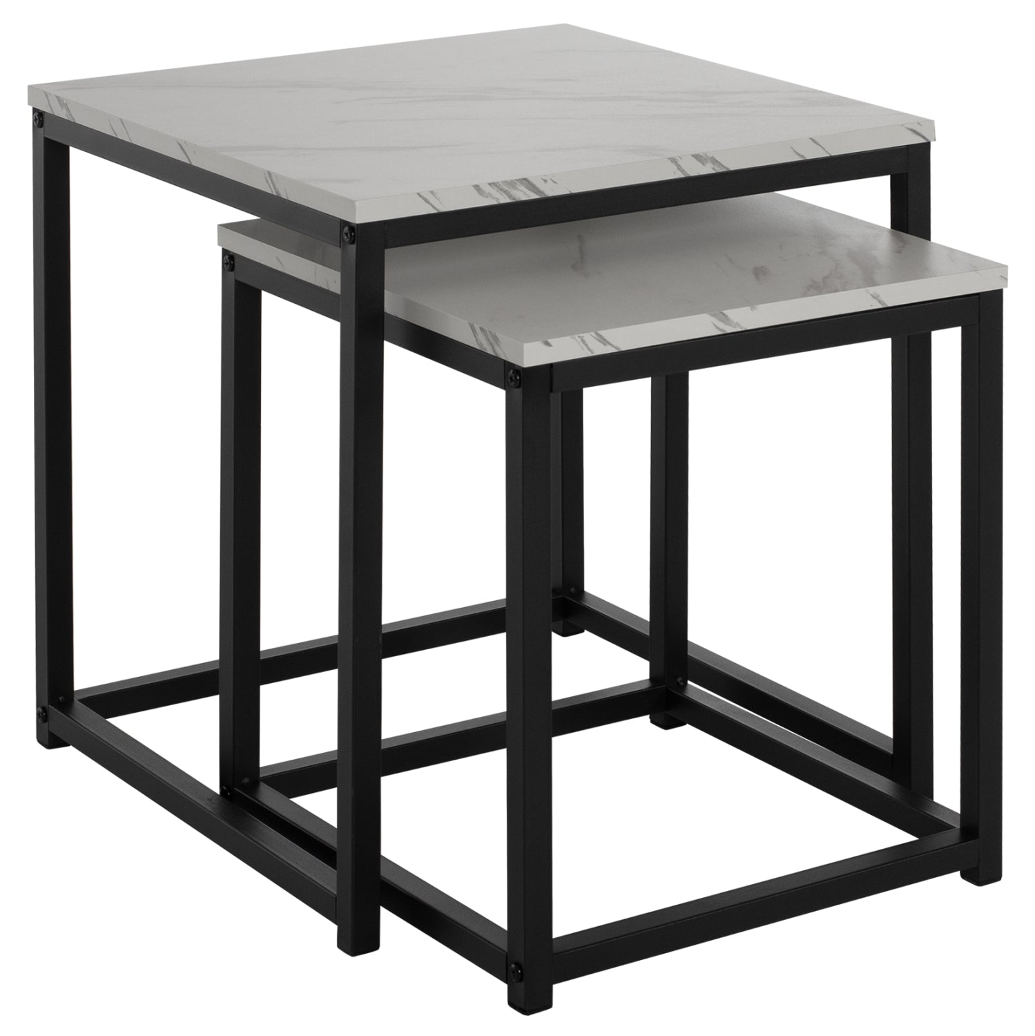 ΖΙΓΚΟΝ GRELAY 2 ΤΕΜ MDF ΟΨΗ ΜΑΡΜΑΡΟΥ & ΜΕΤΑΛΛΟ HM8762.12 45Χ45Χ50εκ. & 37Χ37Χ43 εκ. - Pakobazaar