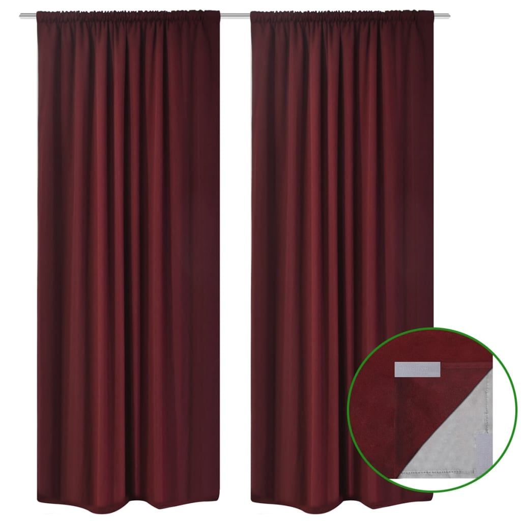 Blackout Curtains 2 pcs Double Layer 140x175 cm Bordeaux