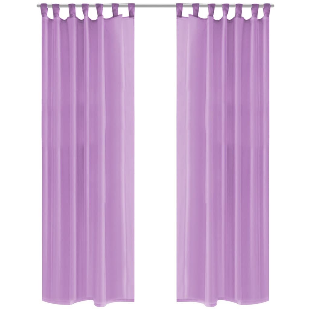 Voile Curtains 2 pcs 140x245 cm Lilac