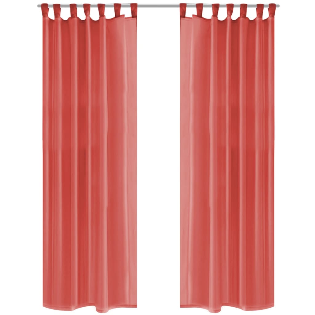 Voile Curtains 2 pcs 140x245 cm Red