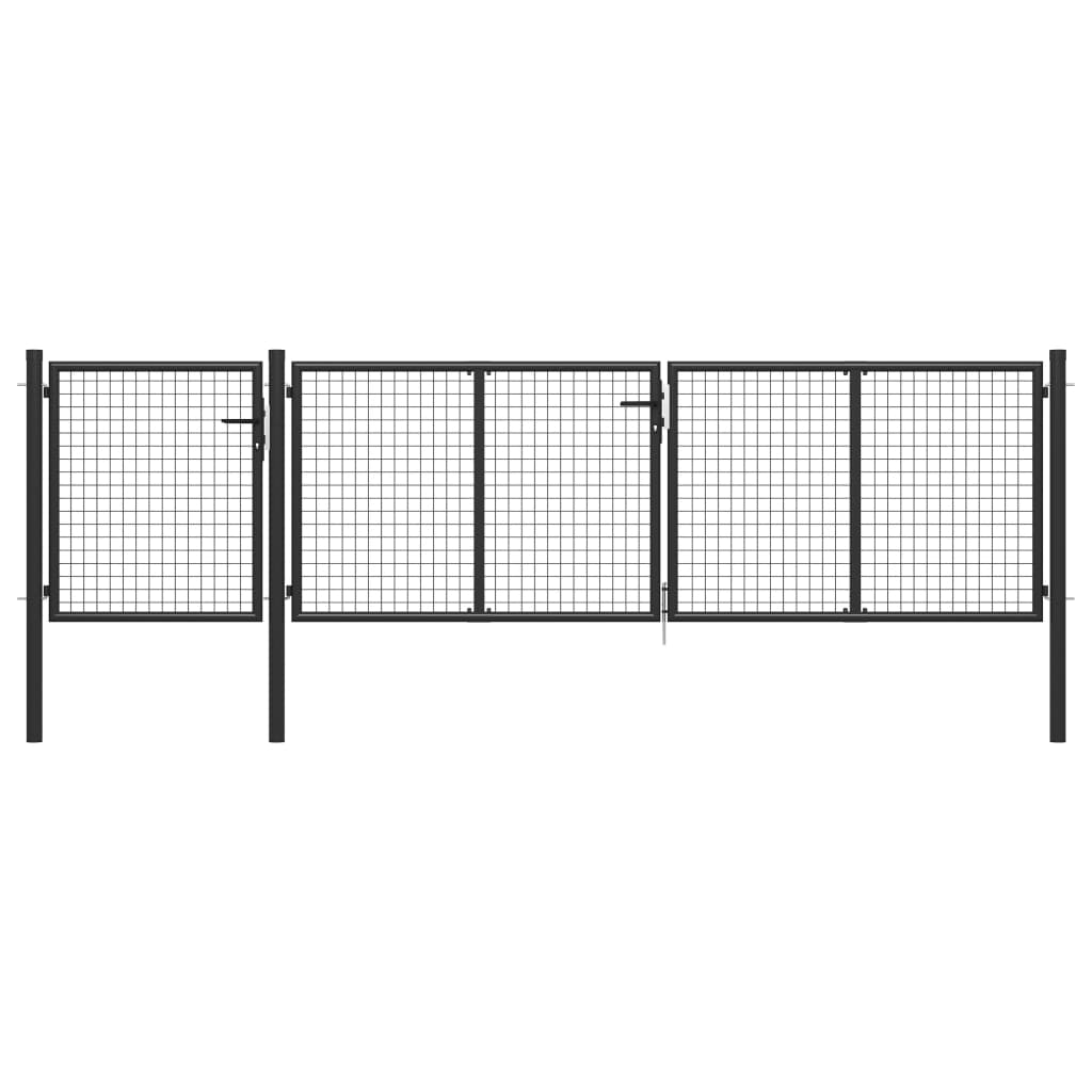 Garden Gate Steel 400x75 cm Anthracite