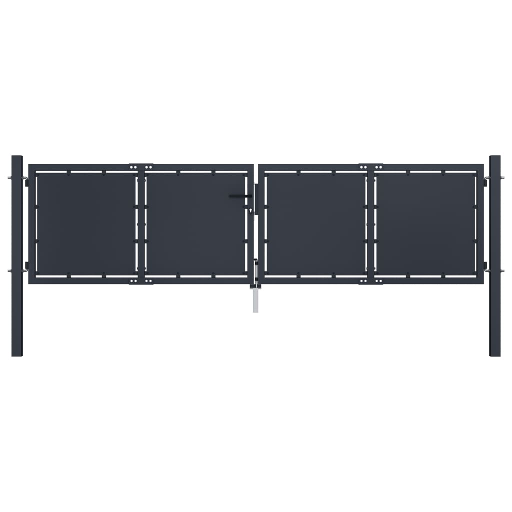 Garden Gate Steel 300x75 cm Anthracite