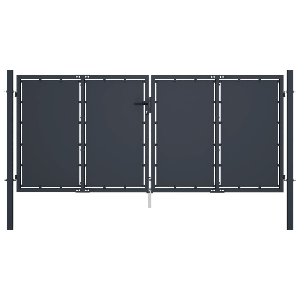 Garden Gate Steel 300x125 cm Anthracite