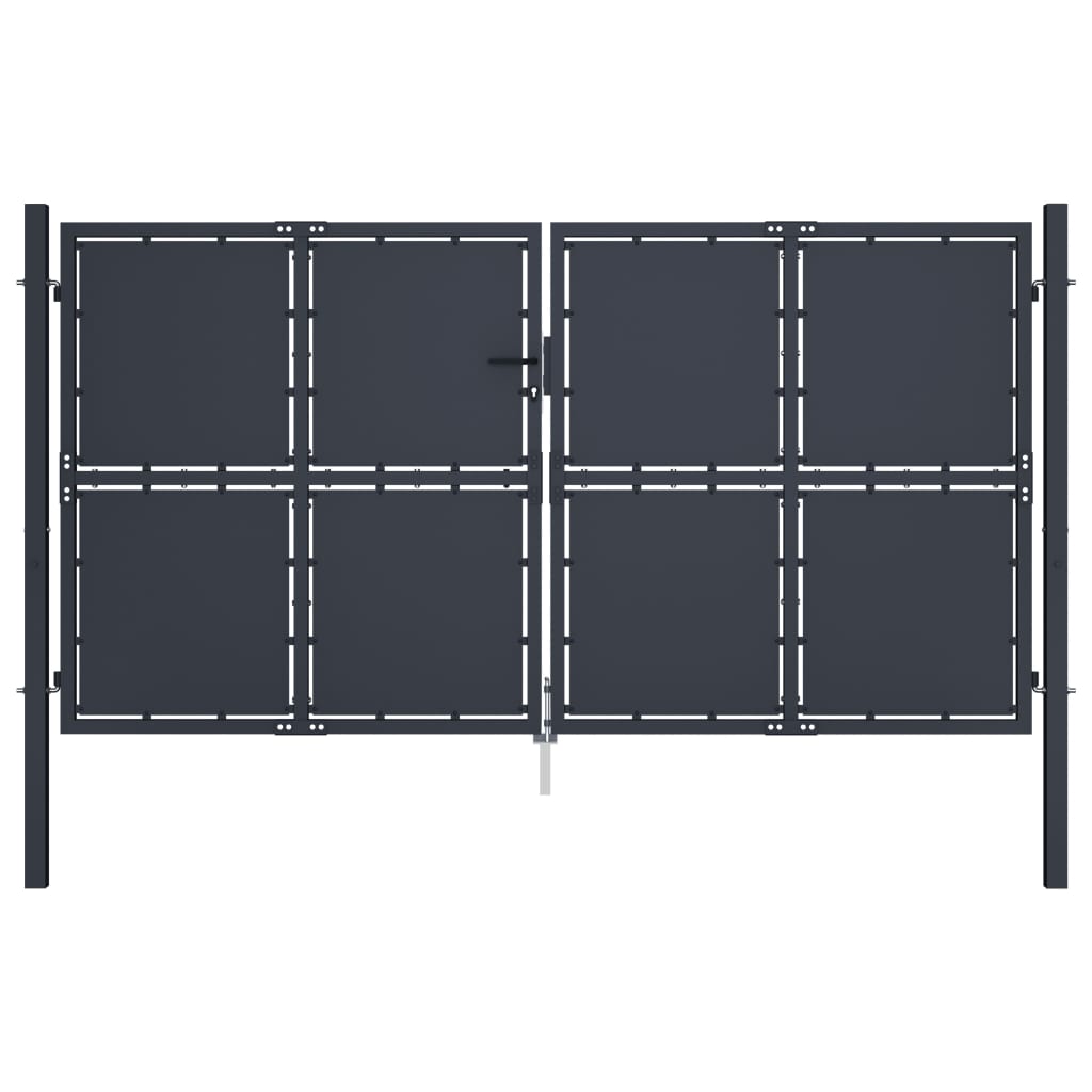 Garden Gate Steel 300x150 cm Anthracite
