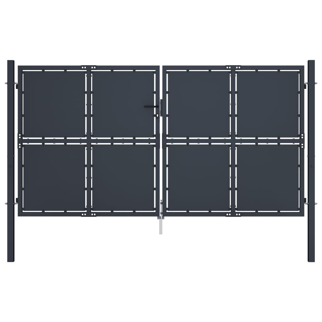Garden Gate Steel 300x175 cm Anthracite
