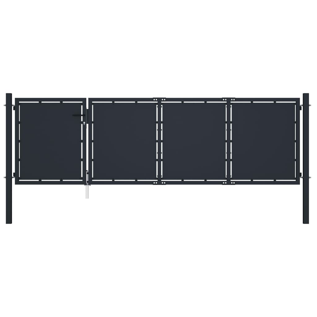Garden Gate Steel 350x75 cm Anthracite