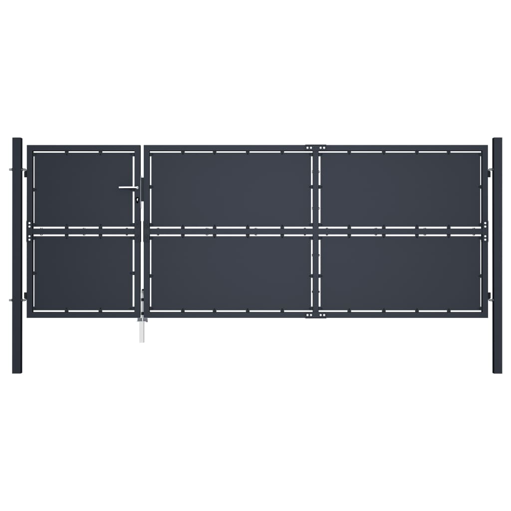 Garden Gate Steel 350x125 cm Anthracite