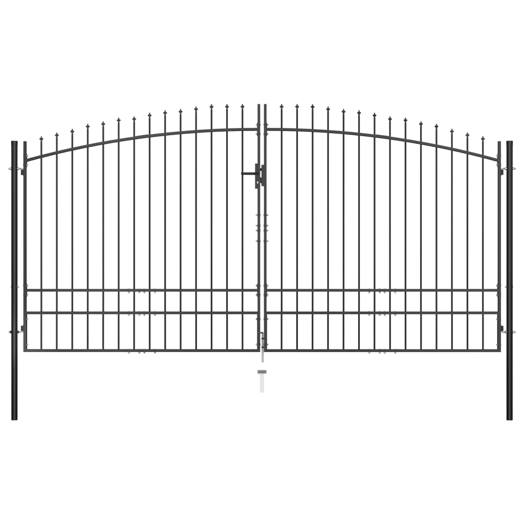 Double Door Fence Gate with Spear Top 400x248 cm
