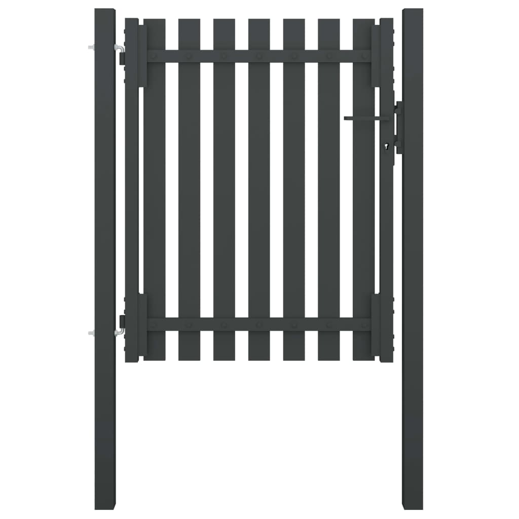 Garden Fence Gate Steel 1x1.5 m Anthracite
