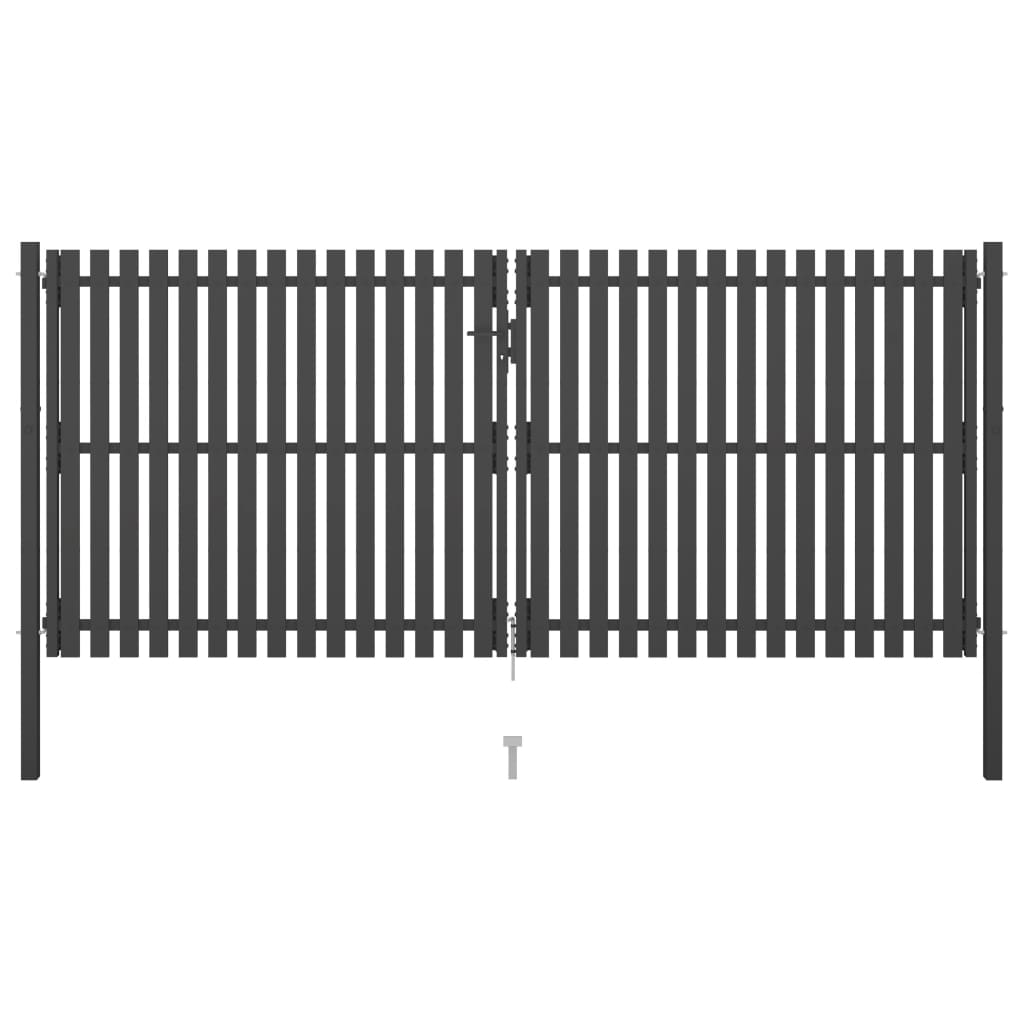 Garden Fence Gate Steel 4x2 m Anthracite