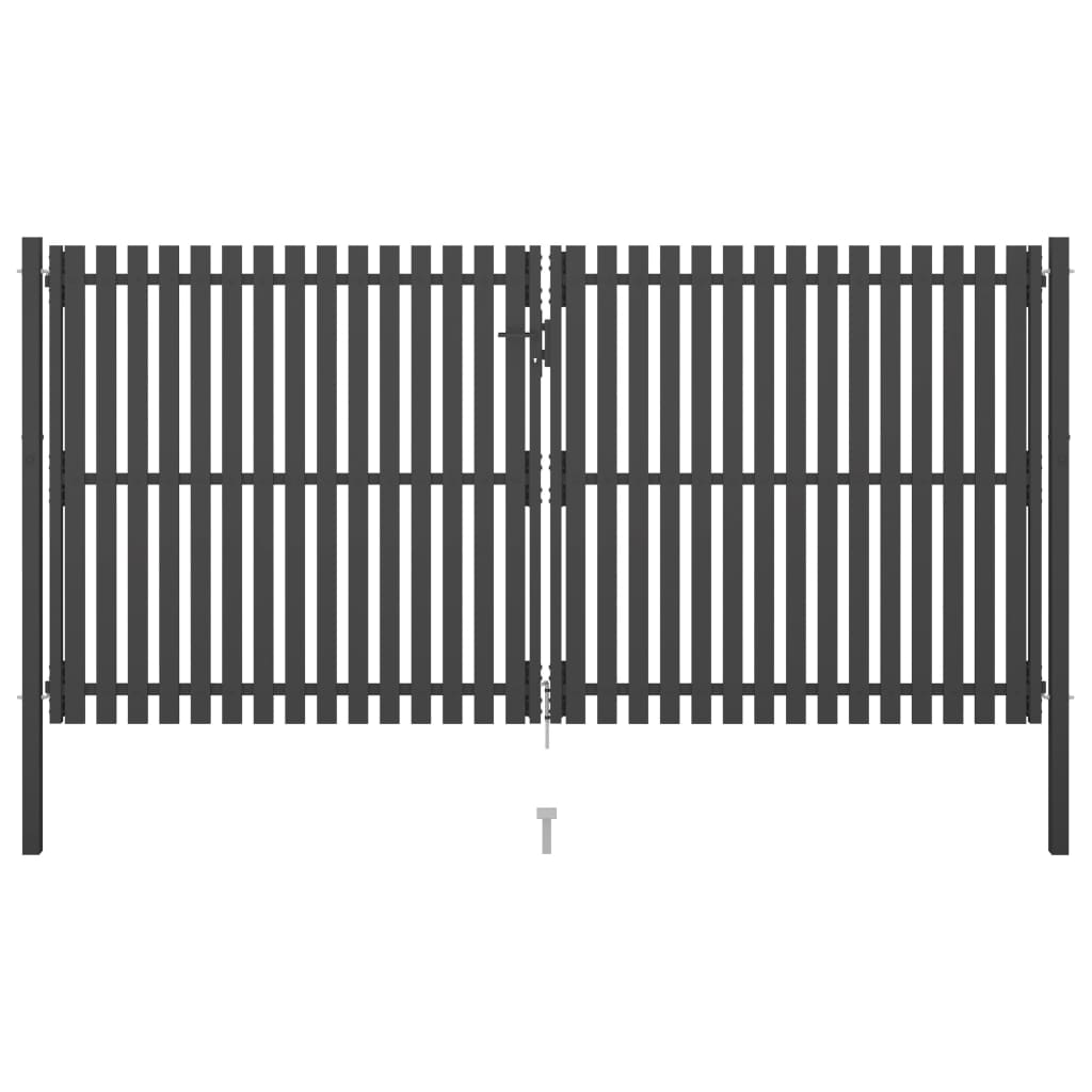 Garden Fence Gate Steel 4x2.25 m Anthracite