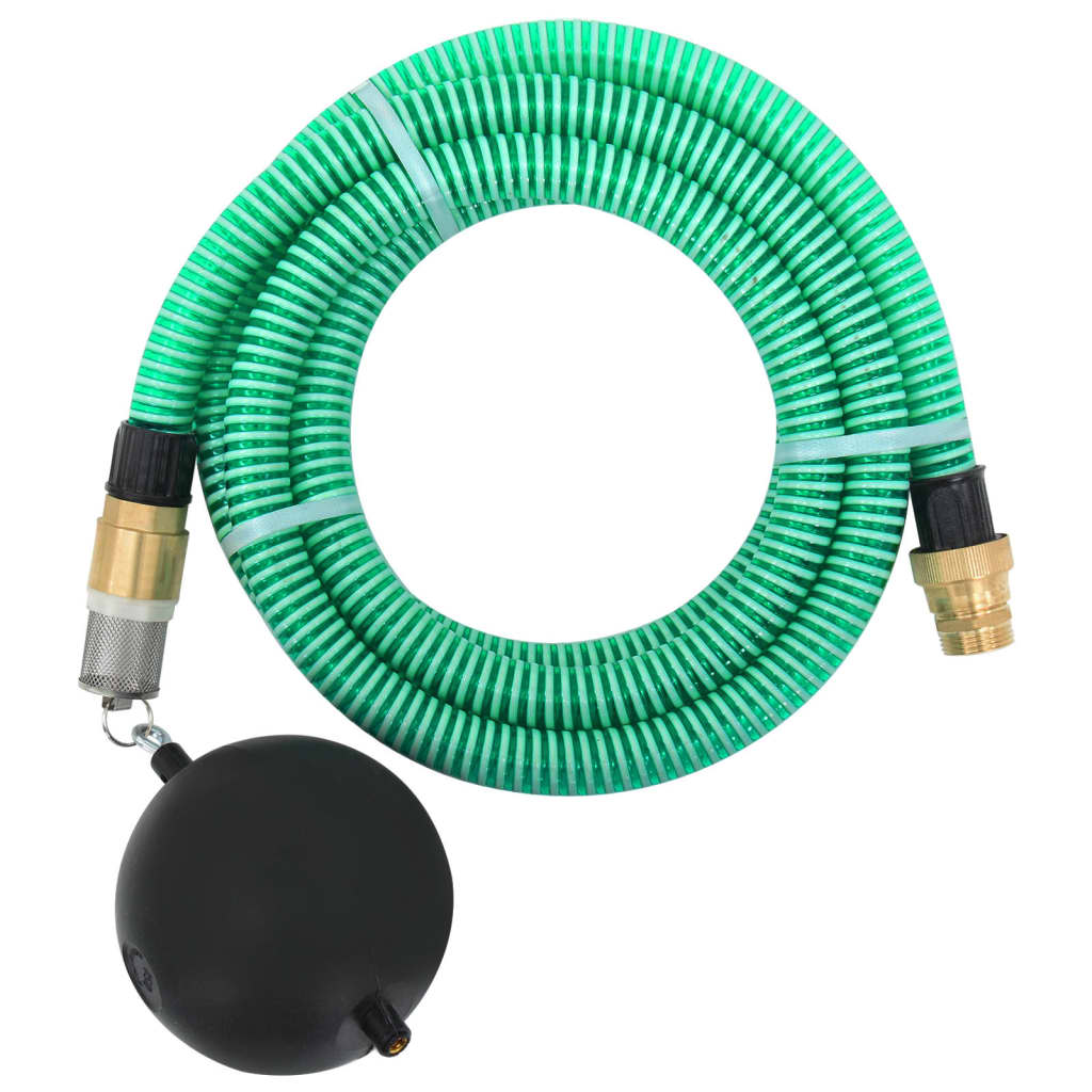 Suction Hose with Brass Connectors Green 1.1" 3 m PVC