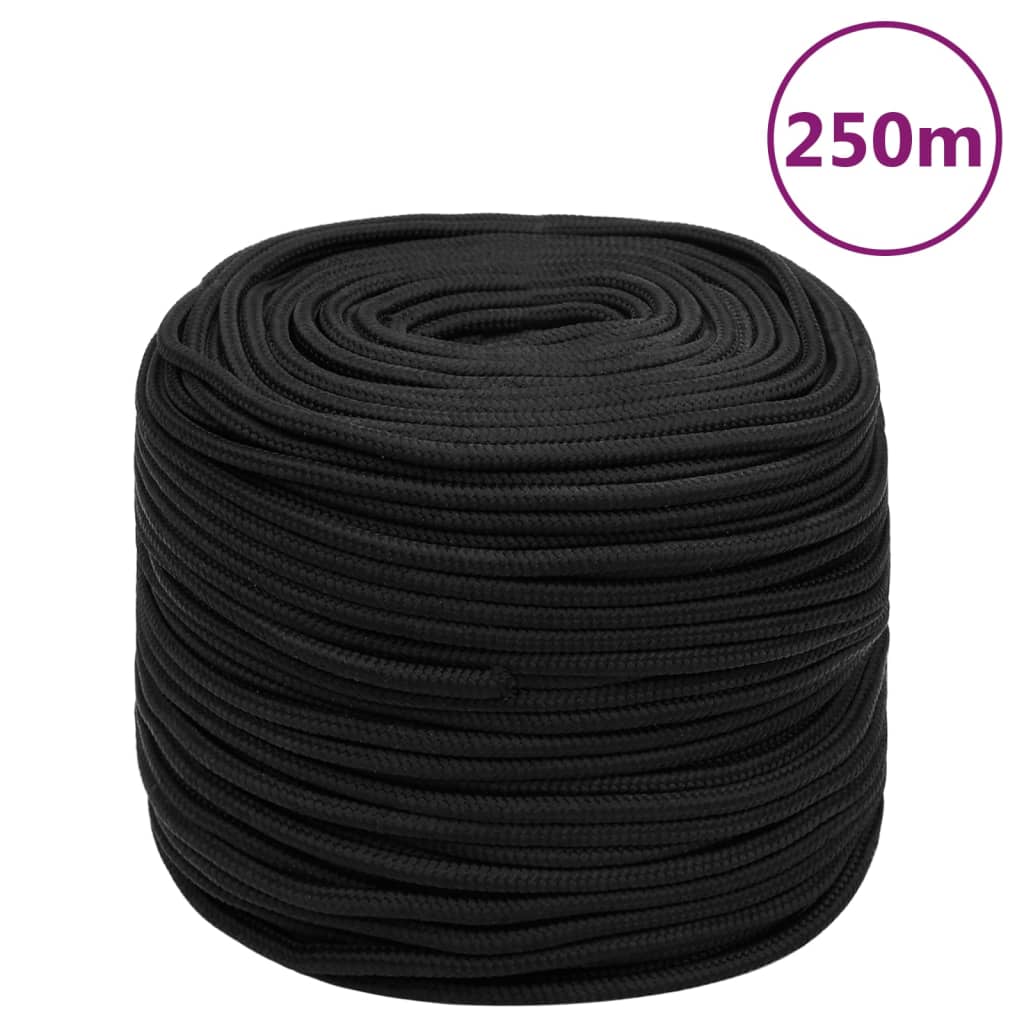 Boat Rope Full Black 6 mm 250 m Polypropylene