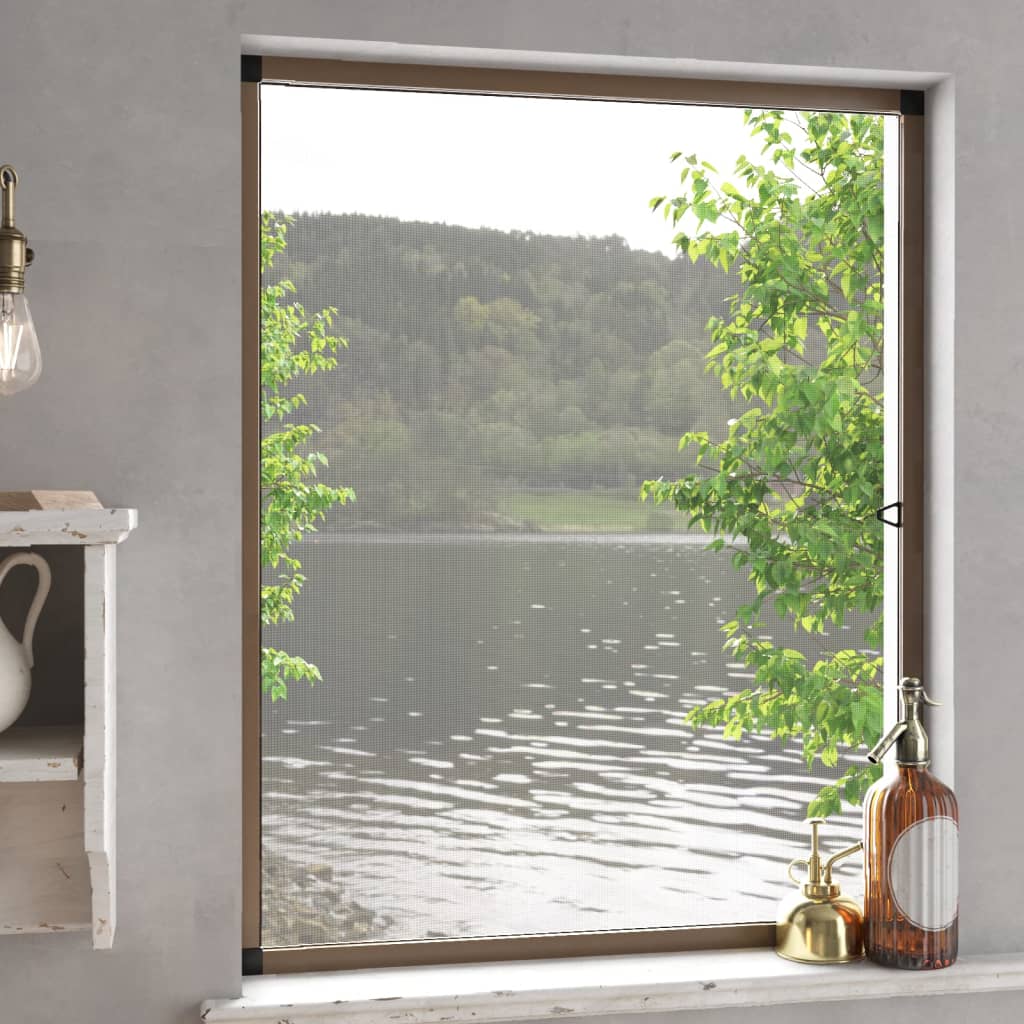 Insect Screen for Windows Brown 80x100 cm