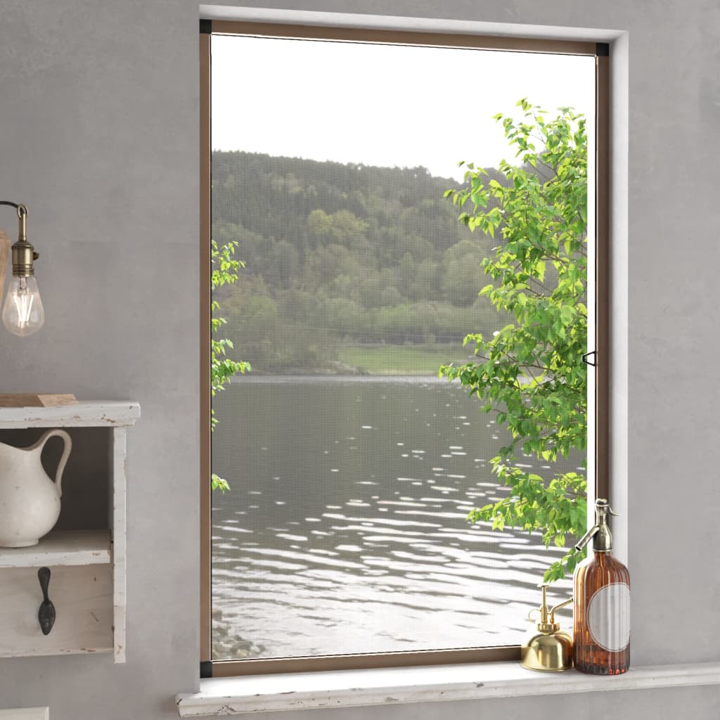 Insect Screen for Windows Brown 80x120 cm