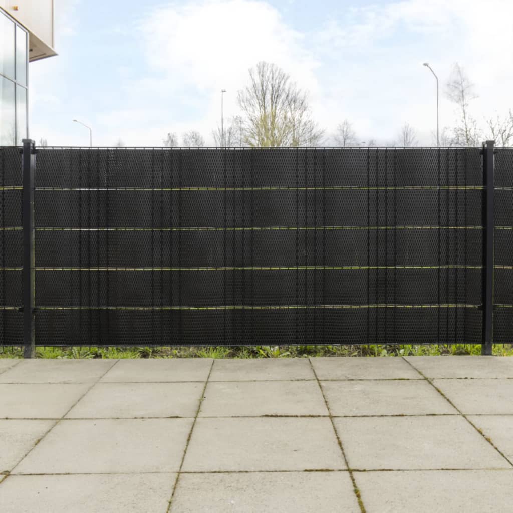 Balcony Screens 5 pcs Black 255x19 cm Poly Rattan
