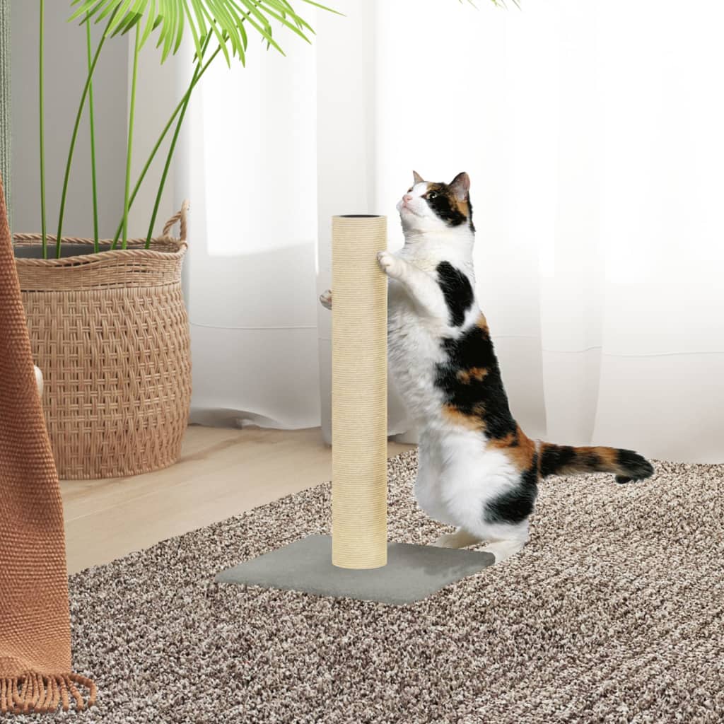 Cat Scratching Post Light Grey 22x22x45 cm