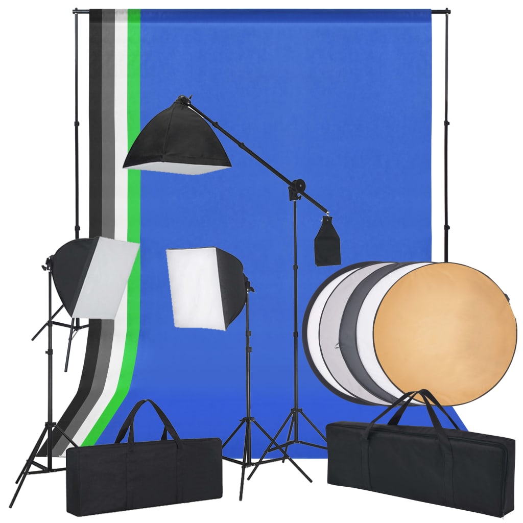 Κιτ Φωτισμού Στούντιο με Softbox, Φόντα και Ανακλαστήρα
