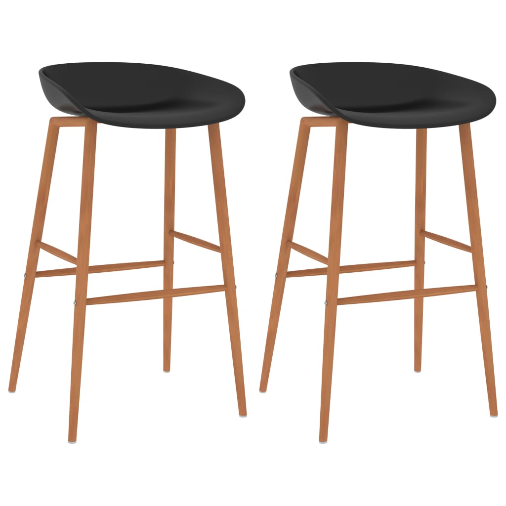Bar Chairs 2 pcs Black