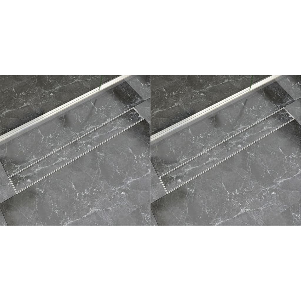 Linear Shower Drain 2 pcs 930x140 mm Stainless Steel