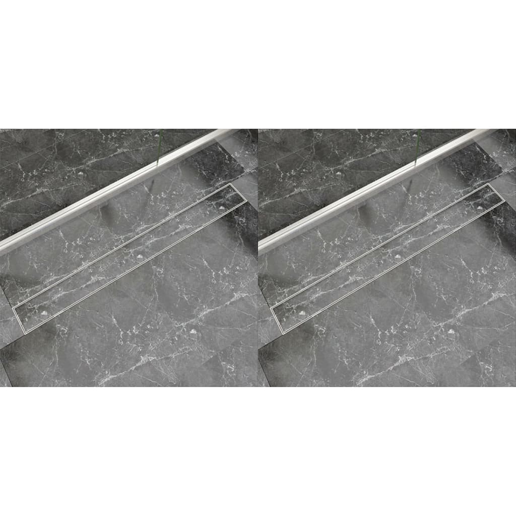 Linear Shower Drain 2 pcs 1030x140 mm Stainless Steel