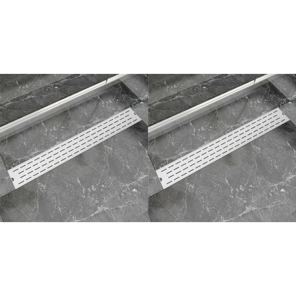 Linear Shower Drain 2 pcs Line 830x140 mm Stainless Steel