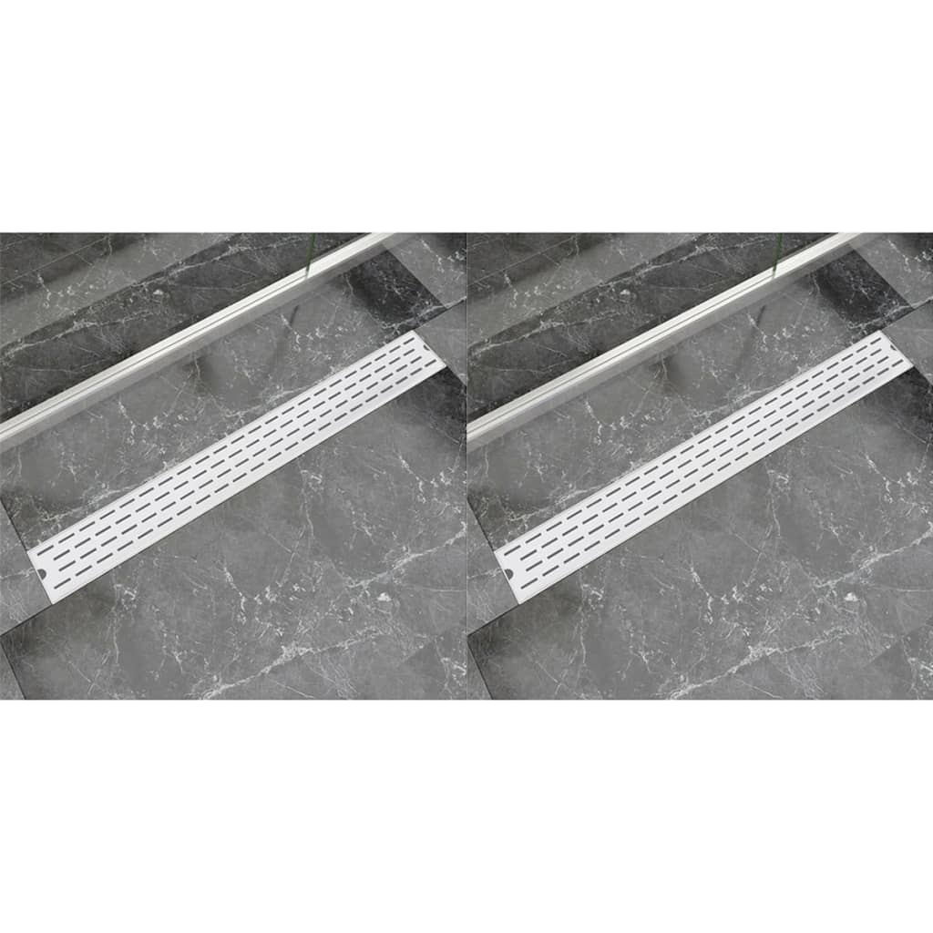 Linear Shower Drain 2 pcs Line 930x140 mm Stainless Steel