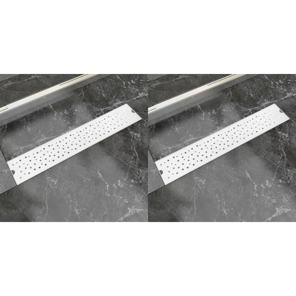 Linear Shower Drain 2 pcs Bubble 630x140 mm Stainless Steel