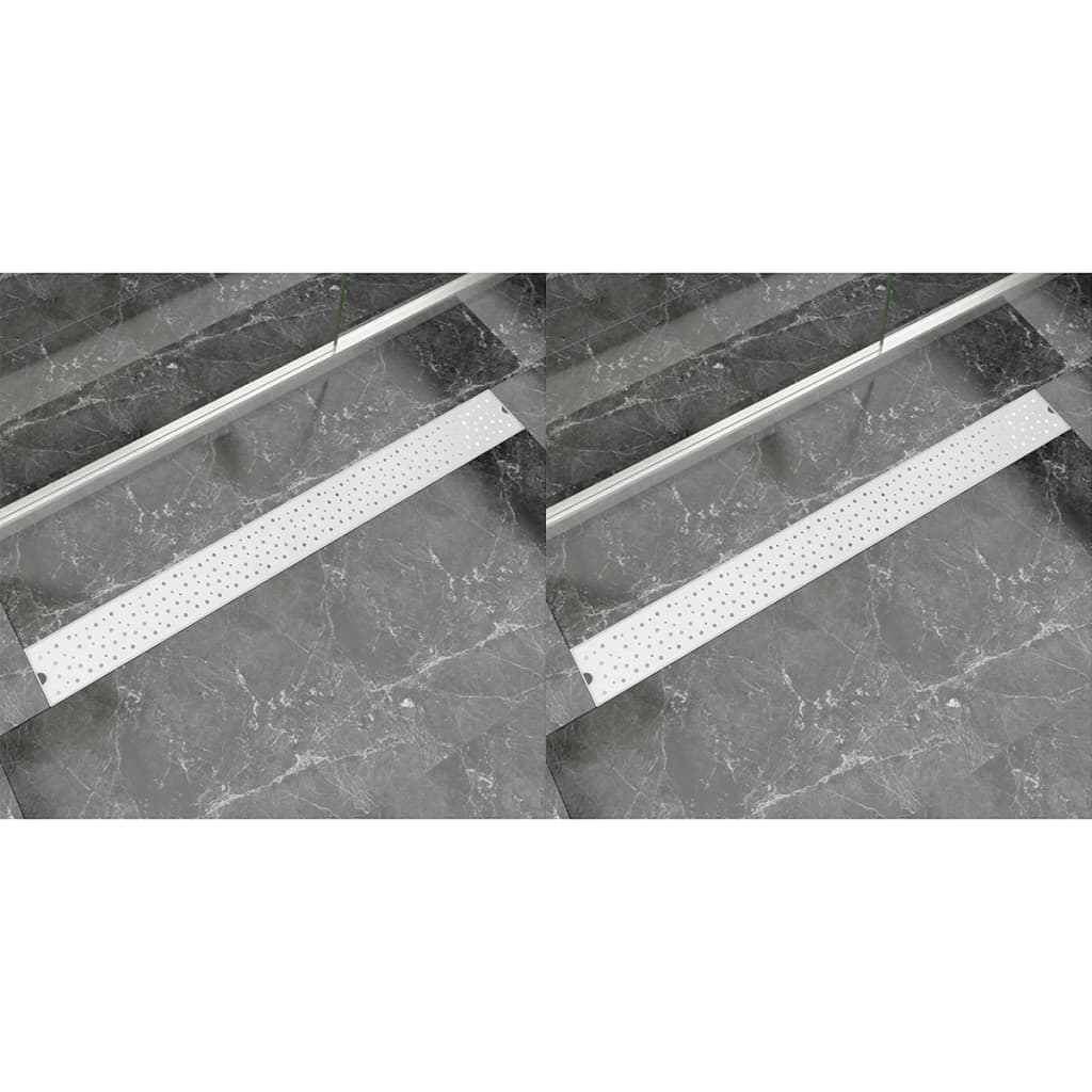 Linear Shower Drain 2 pcs Bubble 1030x140 mm Stainless Steel