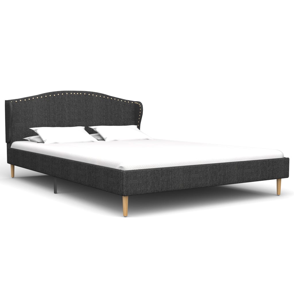 Bettgestell Stoff Dunkelgrau 135x190 cm