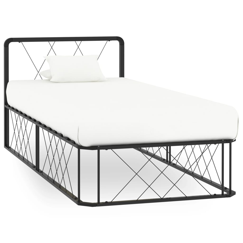Bettgestell Schwarz Metall 90×200 cm