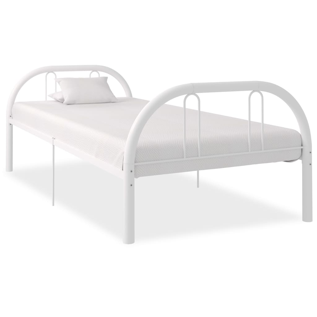 Bettgestell Weiß Metall 90×200 cm