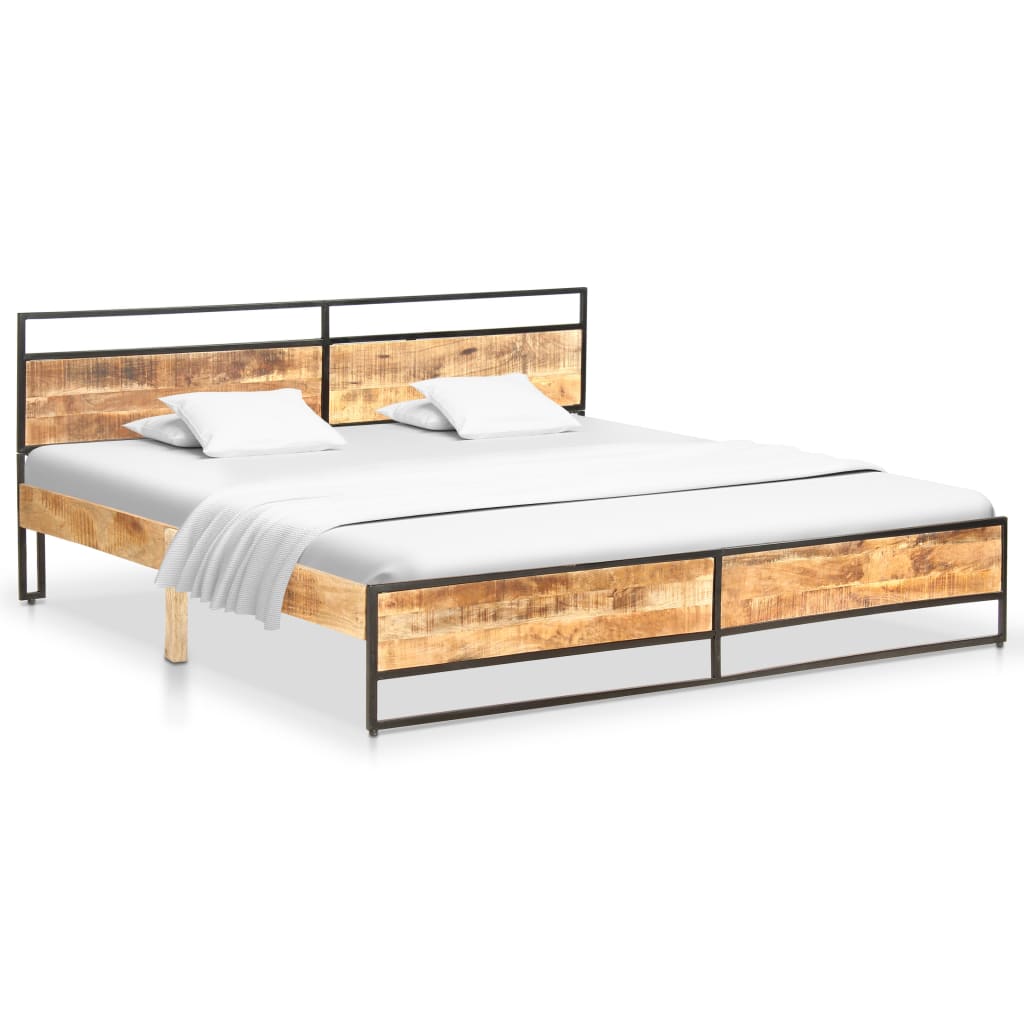 Massivholzbett Raues Mangoholz 200x200 cm
