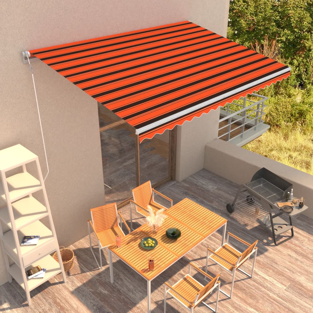 Τέντα Συρόμενη Αυτόματη Πορτοκαλί / Καφέ 450 x 300 εκ.