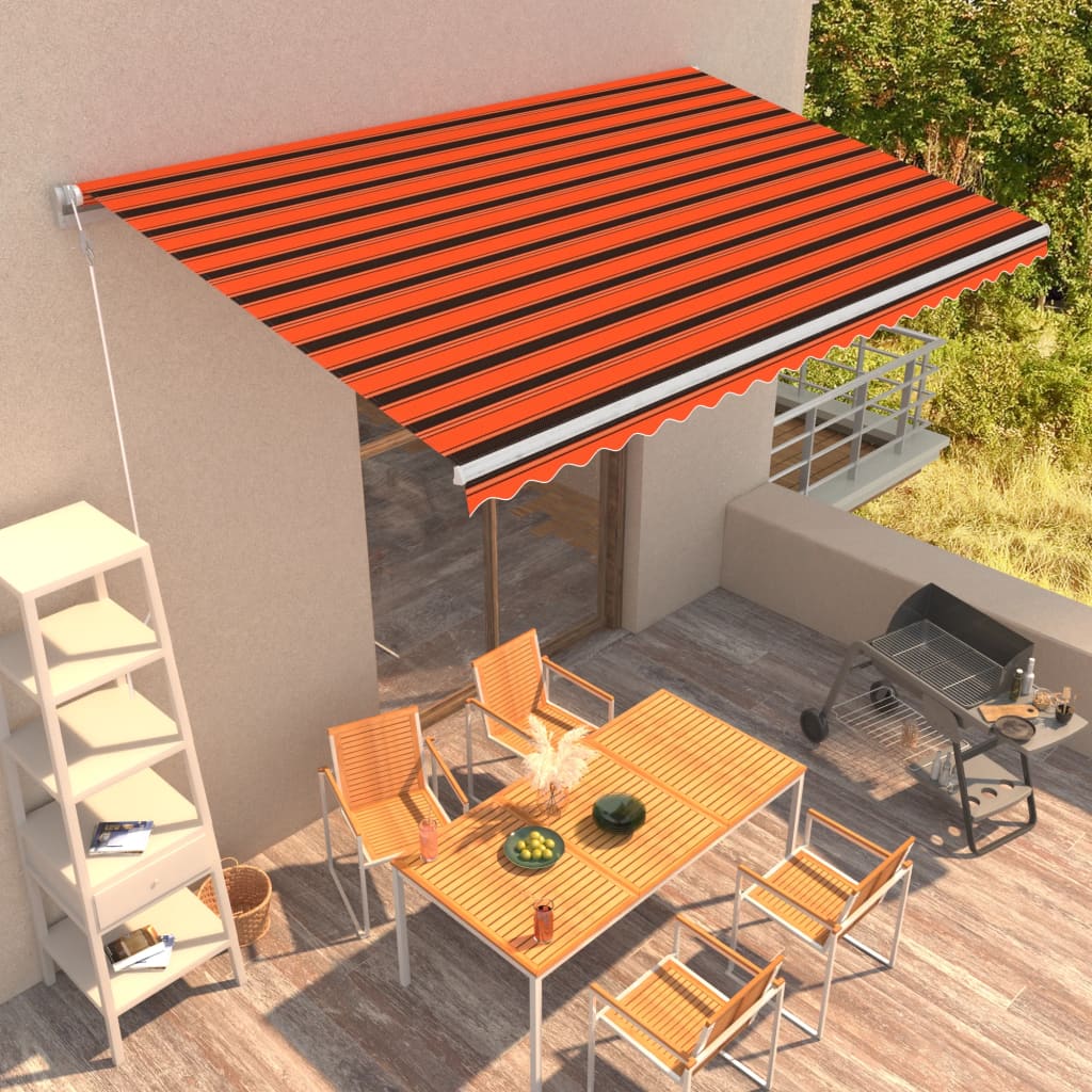 Τέντα Συρόμενη Αυτόματη Πορτοκαλί / Καφέ 500 x 300 εκ.