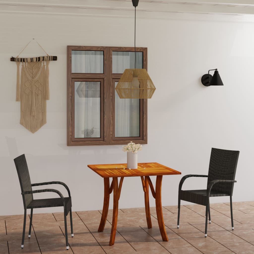 3 Piece Garden Dining Set Grey