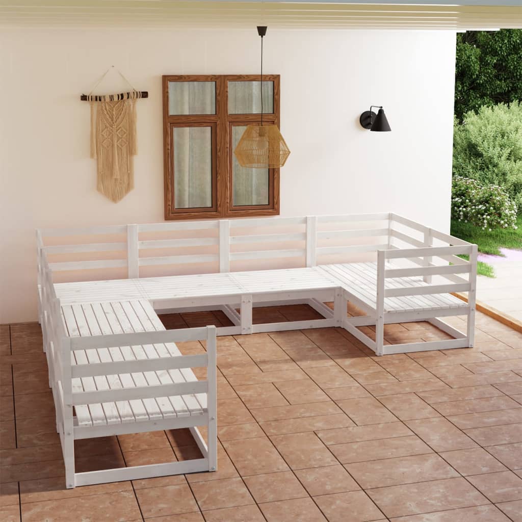 8 Piece Garden Lounge Set Solid Pinewood