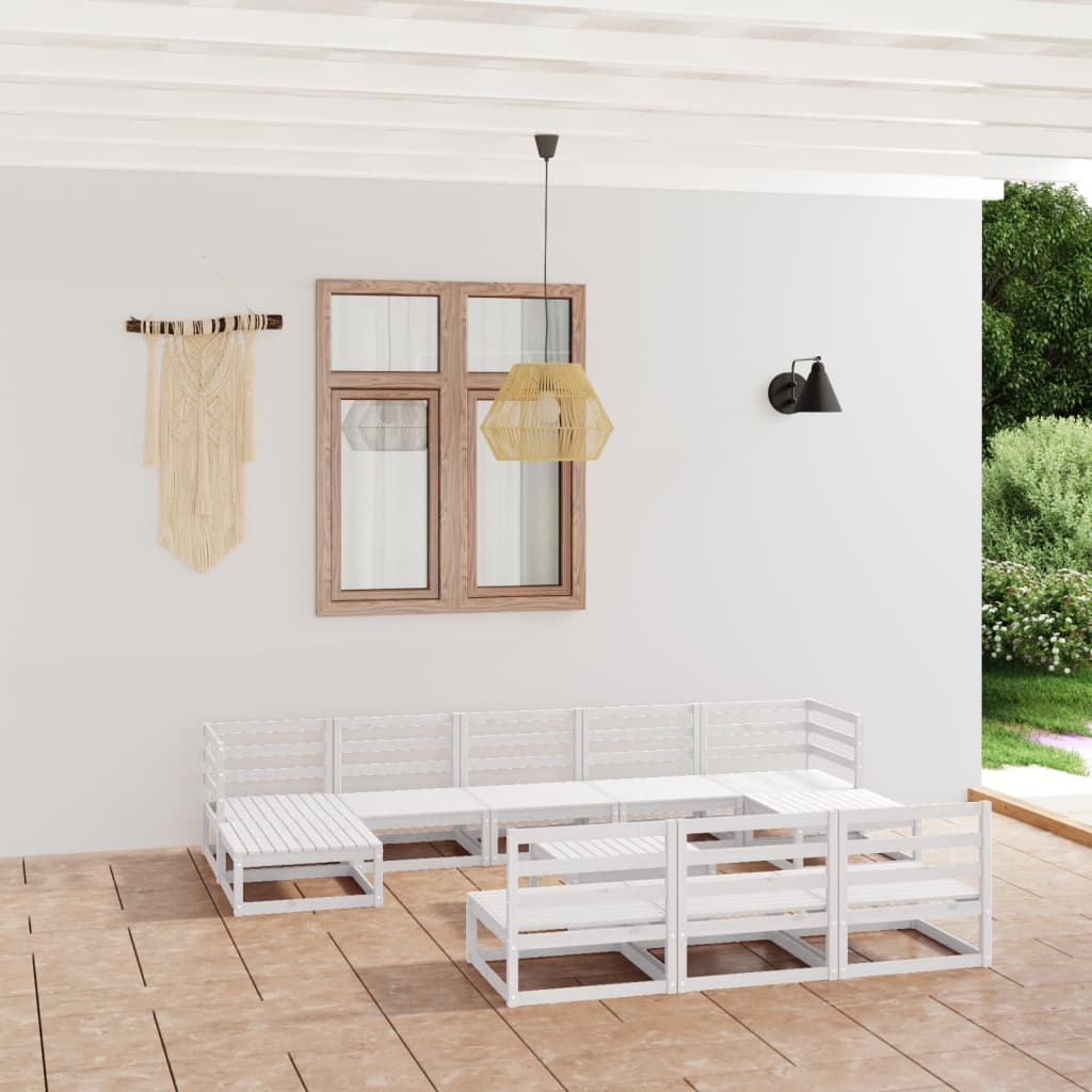 11 Piece Garden Lounge Set Solid Pinewood
