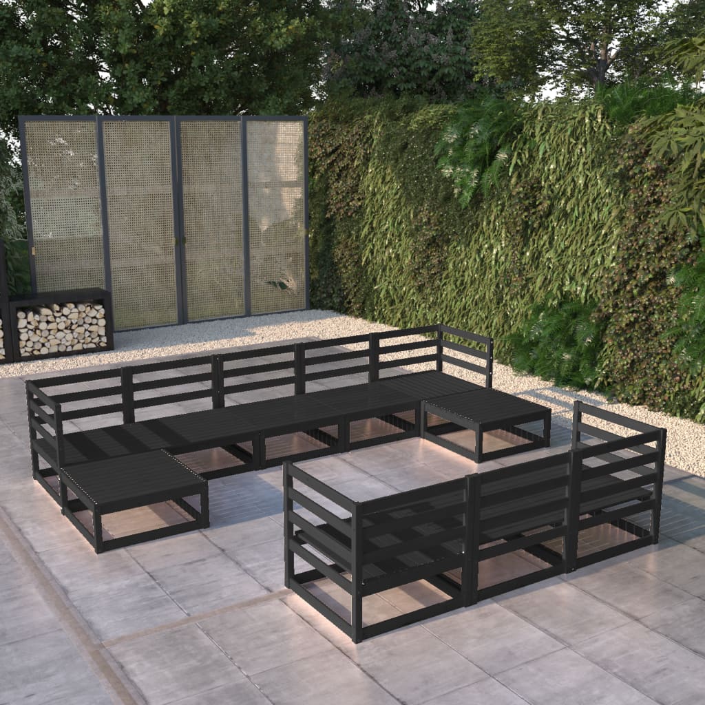 10 Piece Garden Lounge Set Solid Pinewood