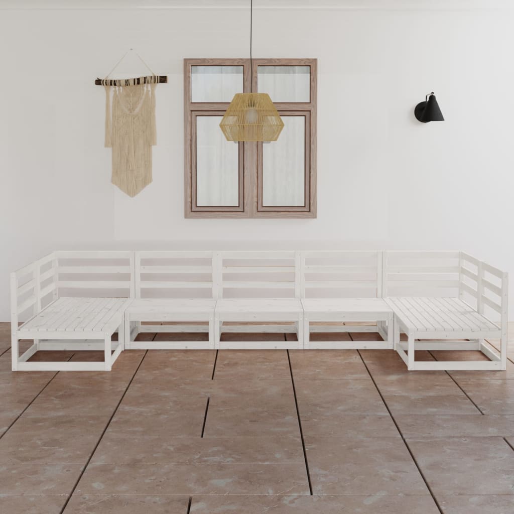 7 Piece Garden Lounge Set Solid Pinewood