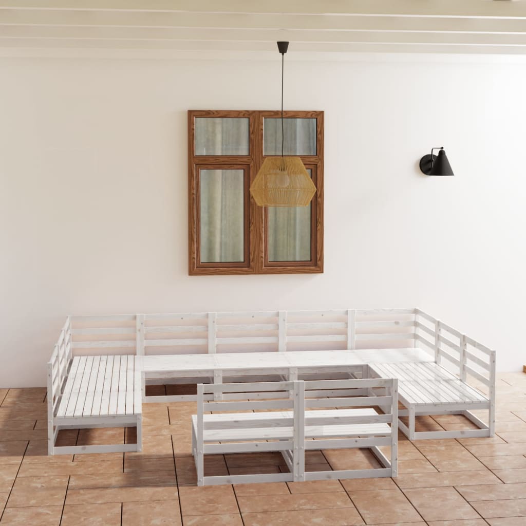 11 Piece Garden Lounge Set Solid Pinewood